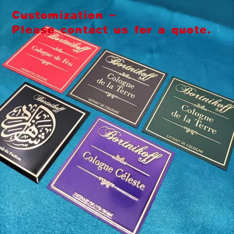 

На заказ. Горячие продажи, индивидуальный дизайн, алюминиевая тисненная наклейка, металлическая этикетка для упаковки флаконов духов