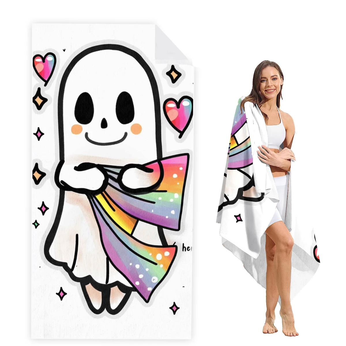 

Hallowmas Beach Towel Oversized, Super Absorbent Sand Free Thick Microfiber Beach Towel,Beach Towels for Kids,Men,Women