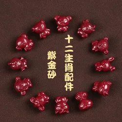 Luxury Red Cinnabar Chinese Zodiac Beads Scattered Beads Bracelet Accessories Natural Women's Jewelry Energy Gift Best Seller