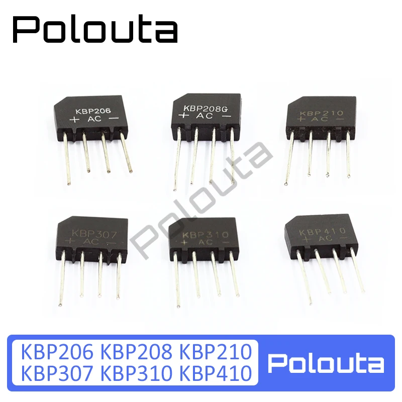 5 PCS Polouta Kbp310 Kbp206 Kbp208 Kbp210 Kbp307 Kbp410 Rectifier In-line Simistor Thyristor Supper Capacitor Protection Board