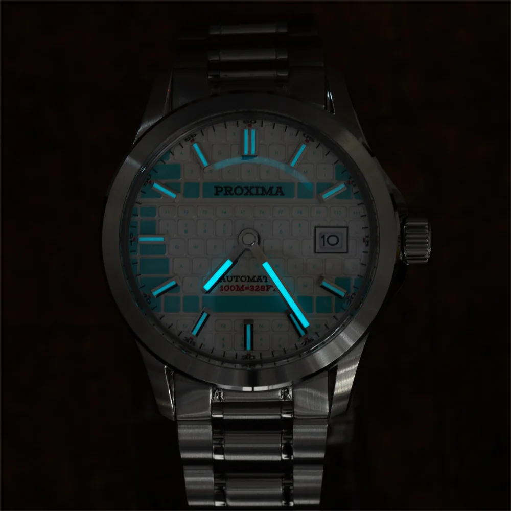 Proxima PX1733 Men Dress Watch NH36 Sapphire Automatic Mechanical Watch Waterproof 100m Bgw9 Lume Reloj