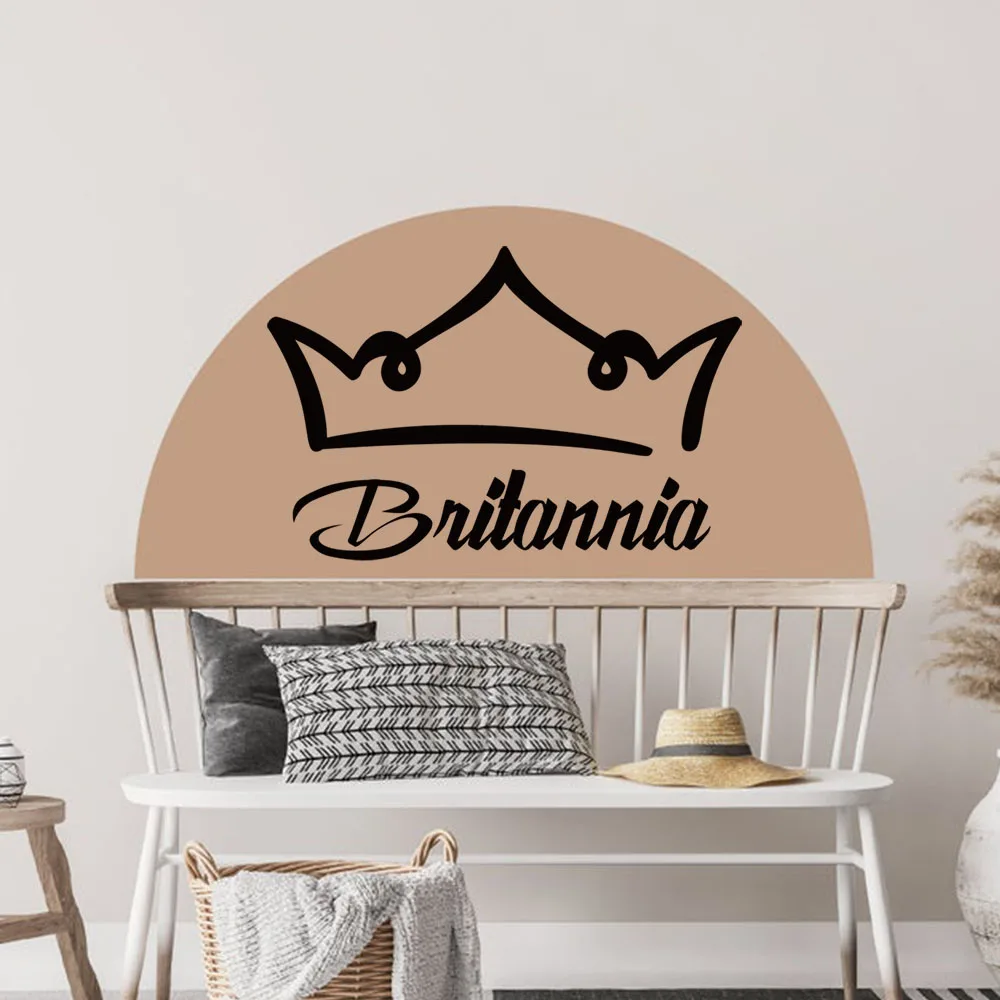 1PC Creative Crown Custom Name Decal Removable Vinyl Mural Poster For Bedroom Decor Vinyl Art Decal