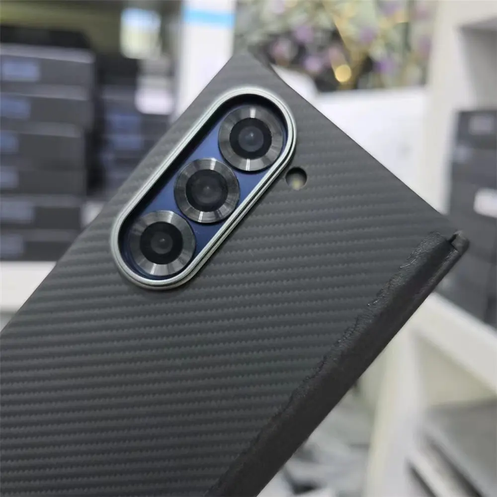 Capa Magsafe de fibra de carbono de aramida fosca para Samsung Galaxy Z Fold7 capa protetora de armadura com dobradiça