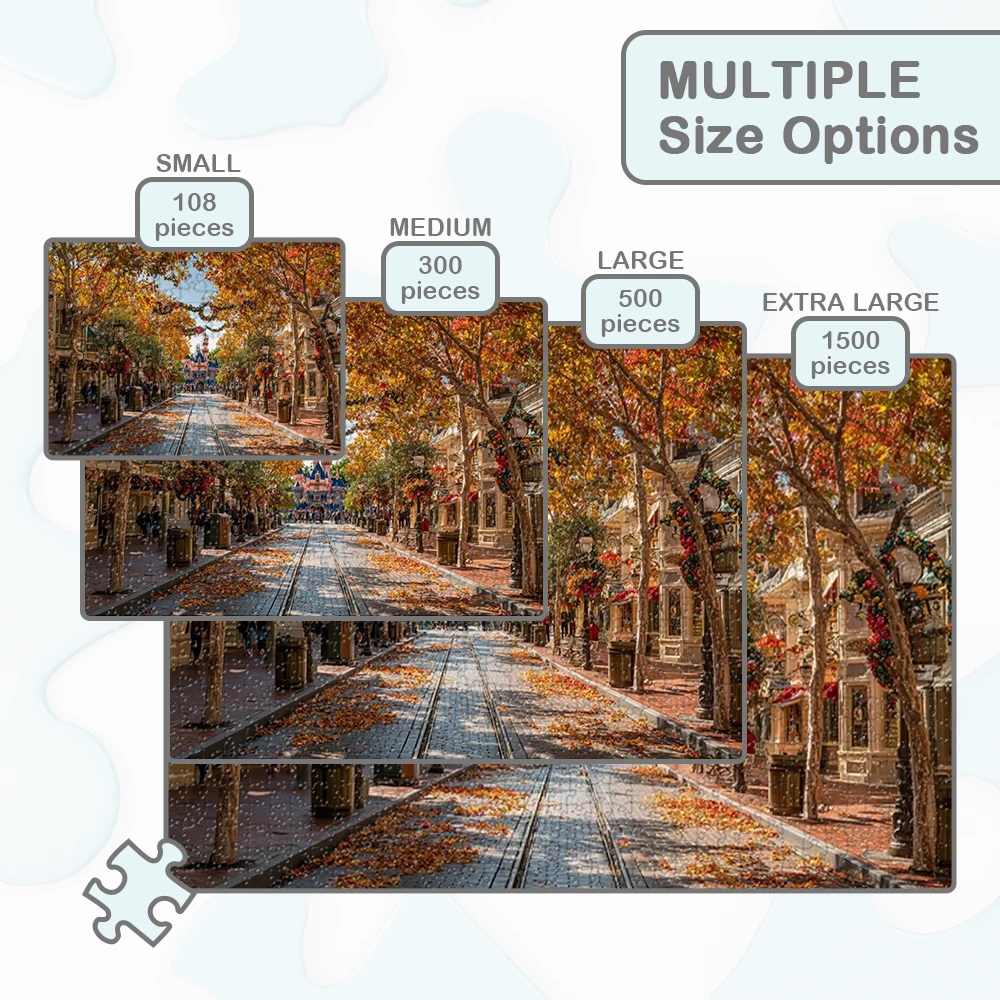 Disneyland Park Puzzle Autunno Magico Puzzle in legno Decorazioni festive Alberi colorati Puzzle Giochi per famiglie per adulti