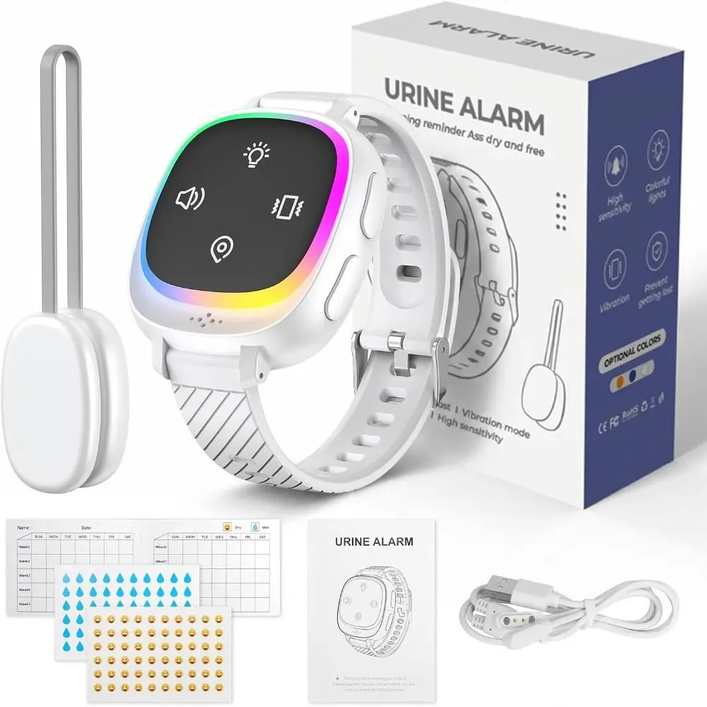 Portable Wireless Bedwetting Alarm USB Rechargeable Vibrating Urine Moisture Alarm Wearable Urine Reminder Device Boys and Girls