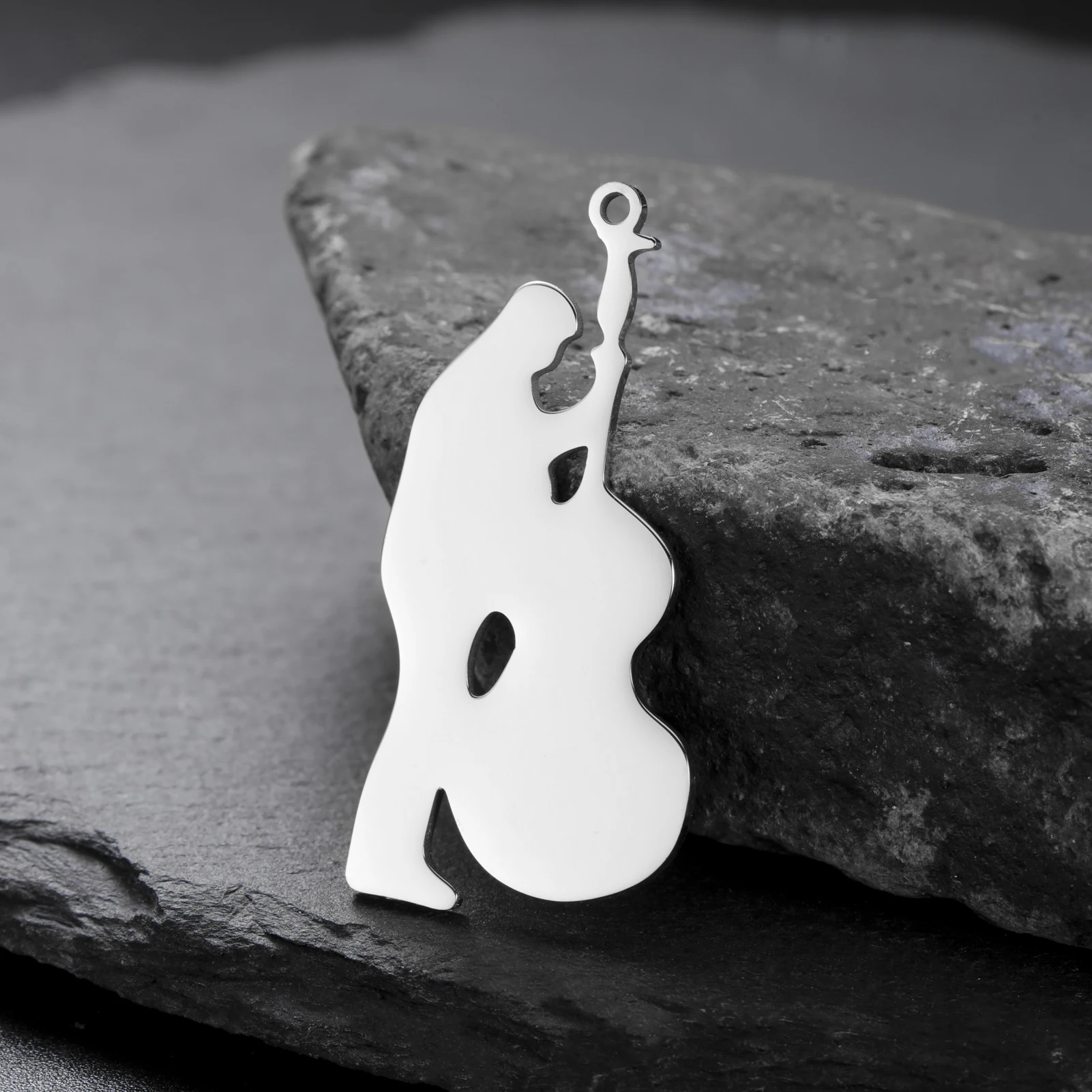 Musicians Elegant Cello Player Charms Stainless Steel Cellist Pendant Diy Necklace Accessories Jewelry Making Supplies Wholesale