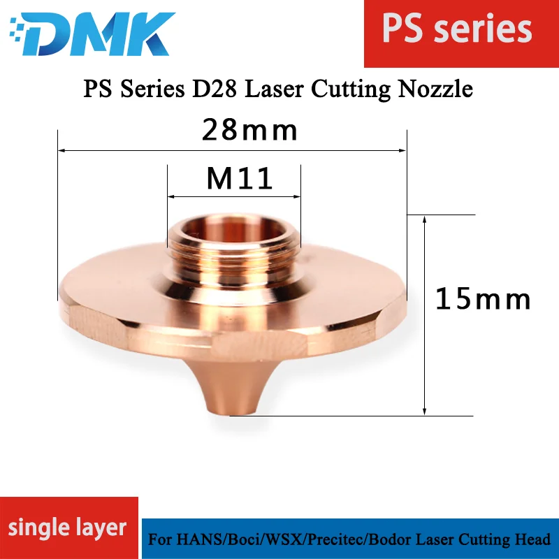 PS Series D28 Single Layer Laser Cutting Nozzle Thickplate Cutting Nozzle High Power Source For HANS Boci WSX  Precitec Bodor