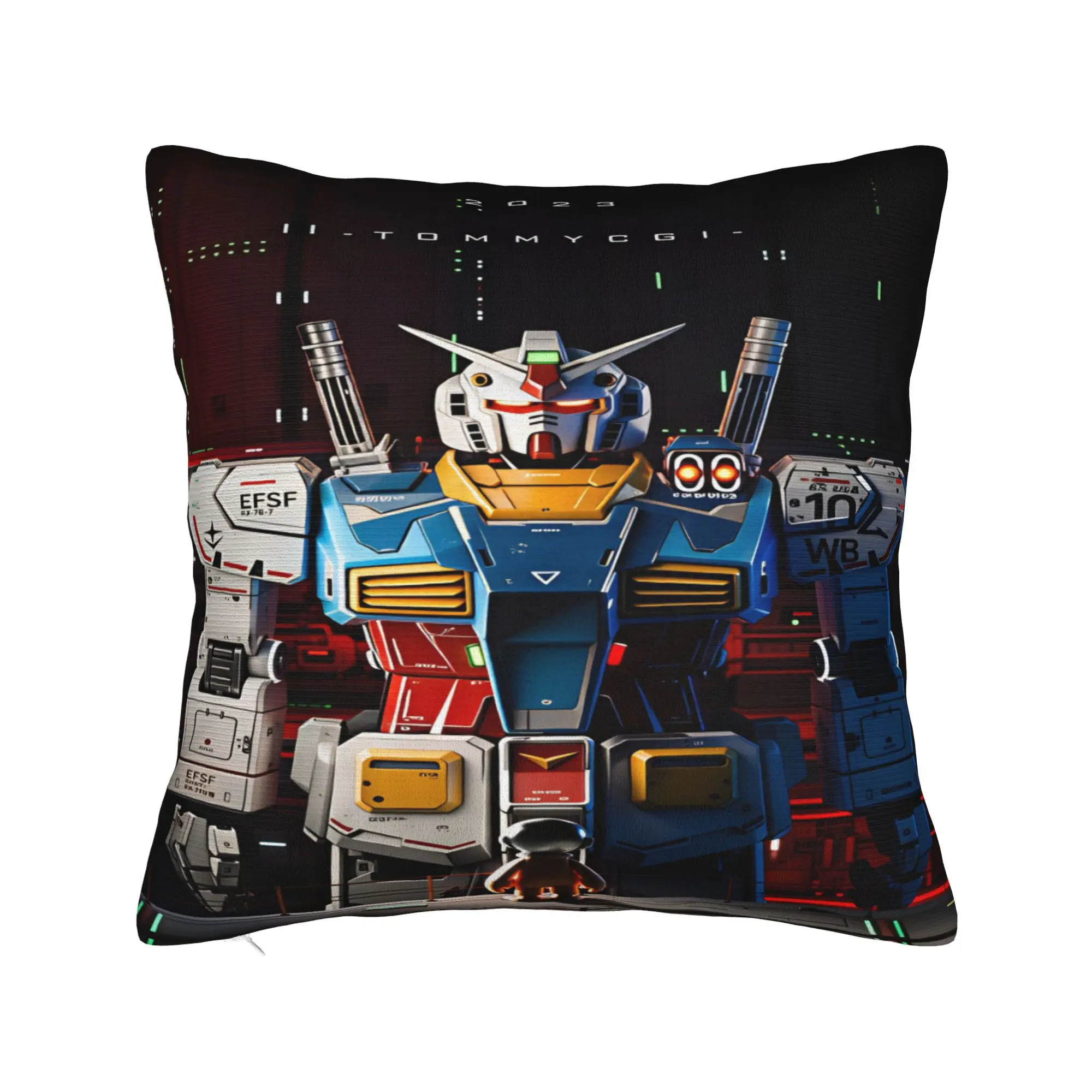 Mobile Suit Gundam Pillowcases  Cute Funny Pillow Case For Couch Sofa Bedroom Design Pillow Cover