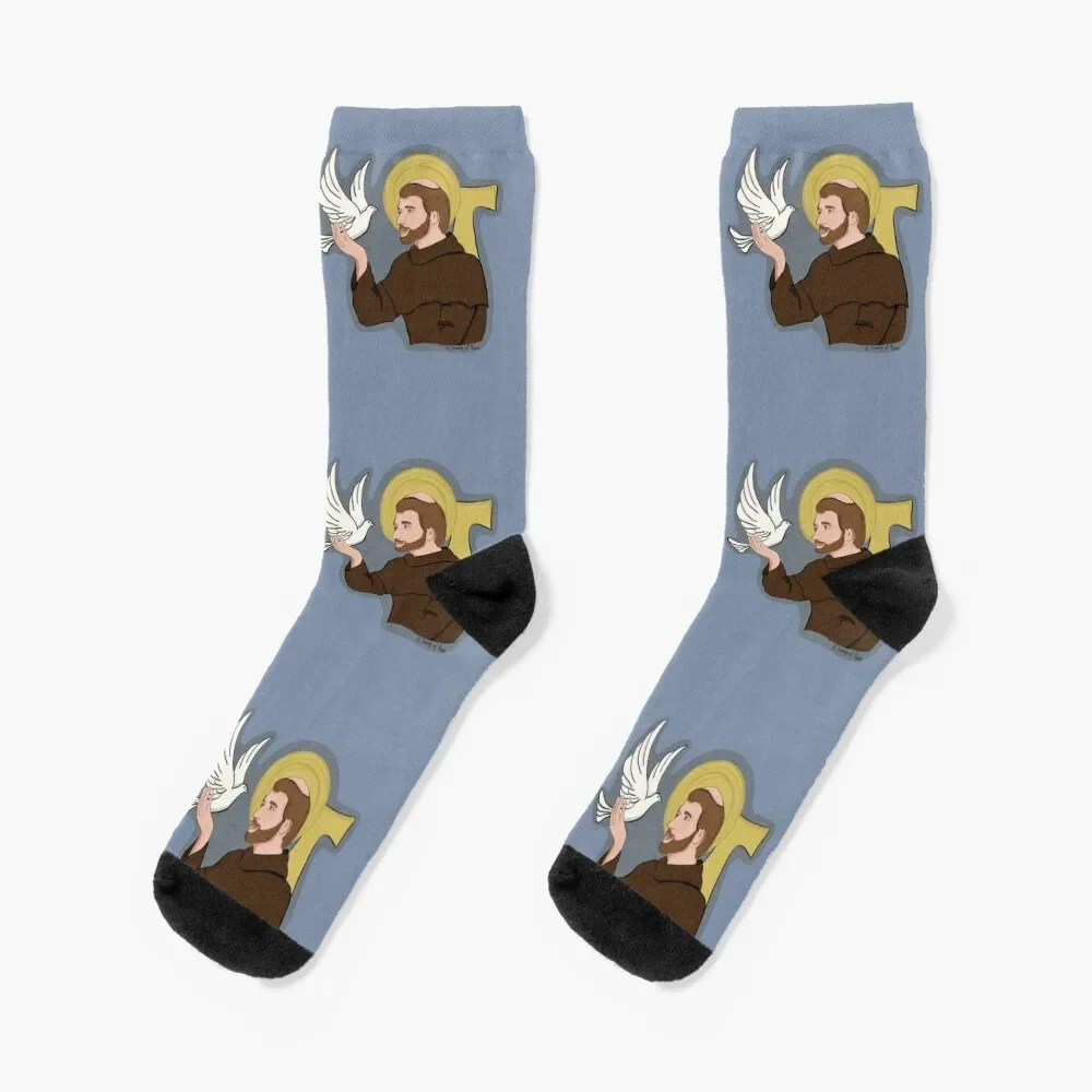 St. Francis of Assisi Socks christmas gift new year floor Sports Socks For Man Women's