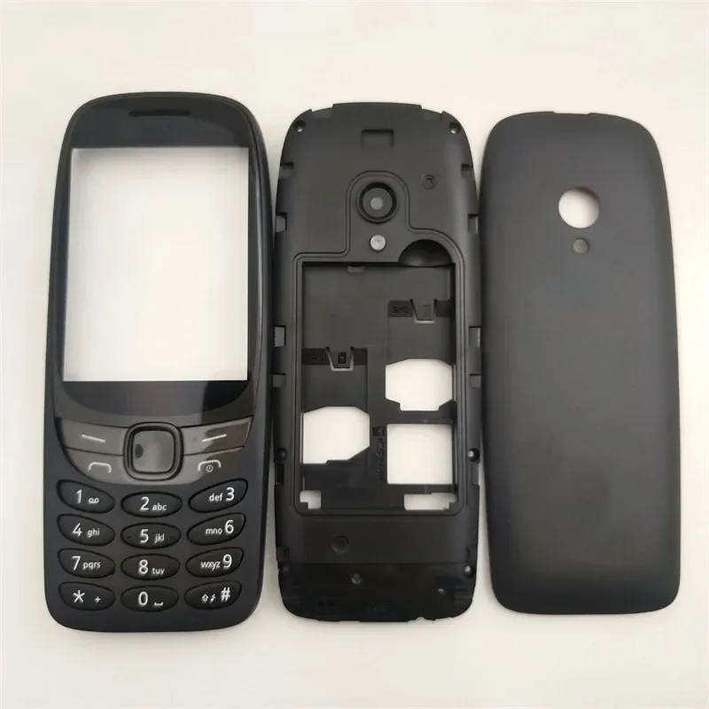 Full Housing Case for Nokia 6310 4G Dual Sim Card Shell Battery Cover Housing Case + English Keypad Replace