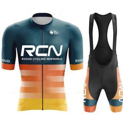 New RCN Team 2023 Mens Summer Short Sleeve Cycling Jersey Set MTB Maillot Ropa Ciclismo Bicycle Wear Breathable Cycling Clothing