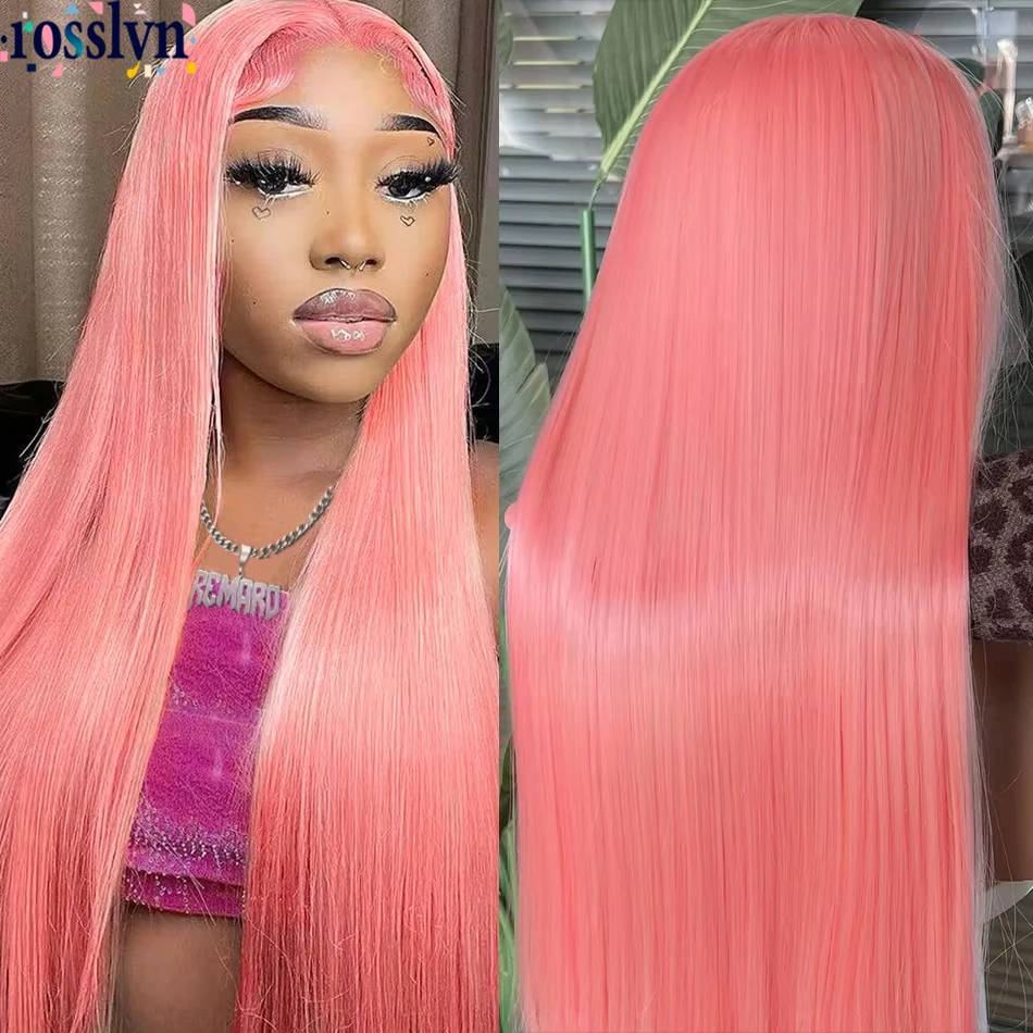 

Rosslyn Розовый Парик Прямые Парики Человеческих Волос 13x4 13x6 Hd Парик Фронта Шнурка Предварительно Сорванные Отбеленные Узлы Бразильские Парики Оригинал