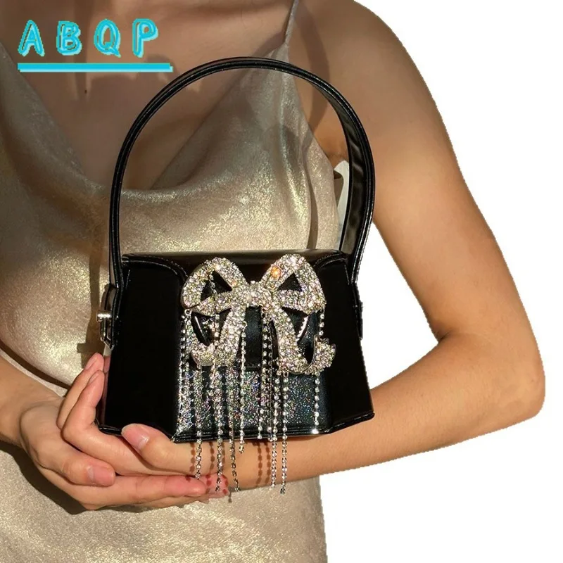 Evening Women's Bag Luxury Brand Glossy Party Clutch Bow Diamond-encrusted Fashion Personalized Casual Women's Bag High Quality