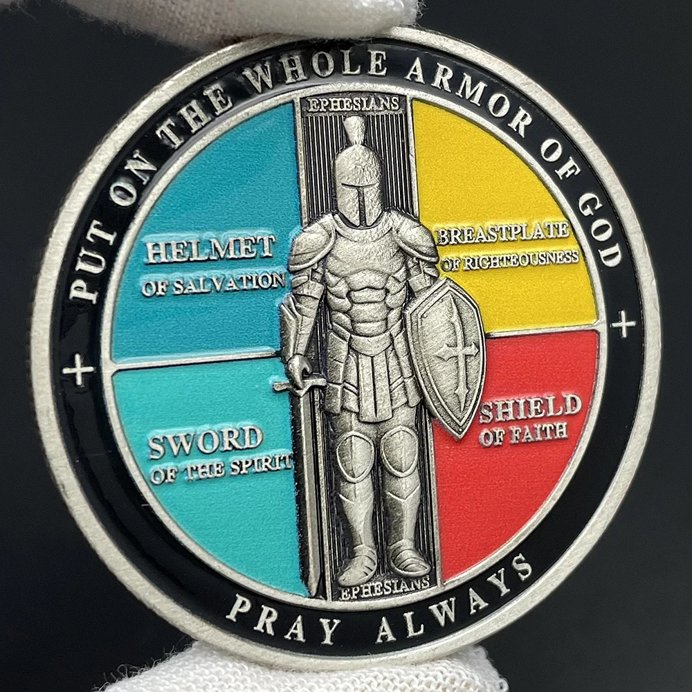 

Armor of God Coin - Ephesians 6:11 Bible Verse Christian Medal Faith Religious Spiritual Gift for Men & Women