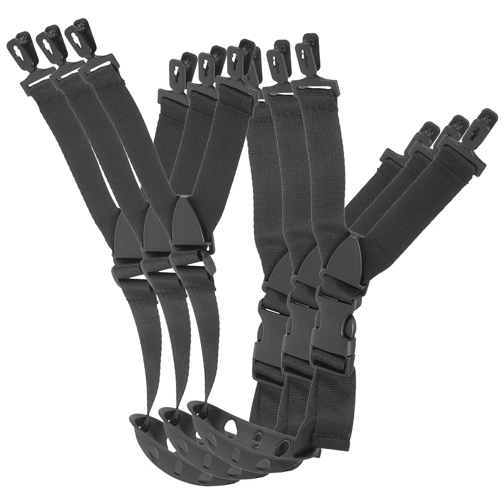 Correas de seguridad para la barbilla, bandas universales ajustables para casco duro, durabilidad de plástico de repuesto tipo Y negro, 3 uds.