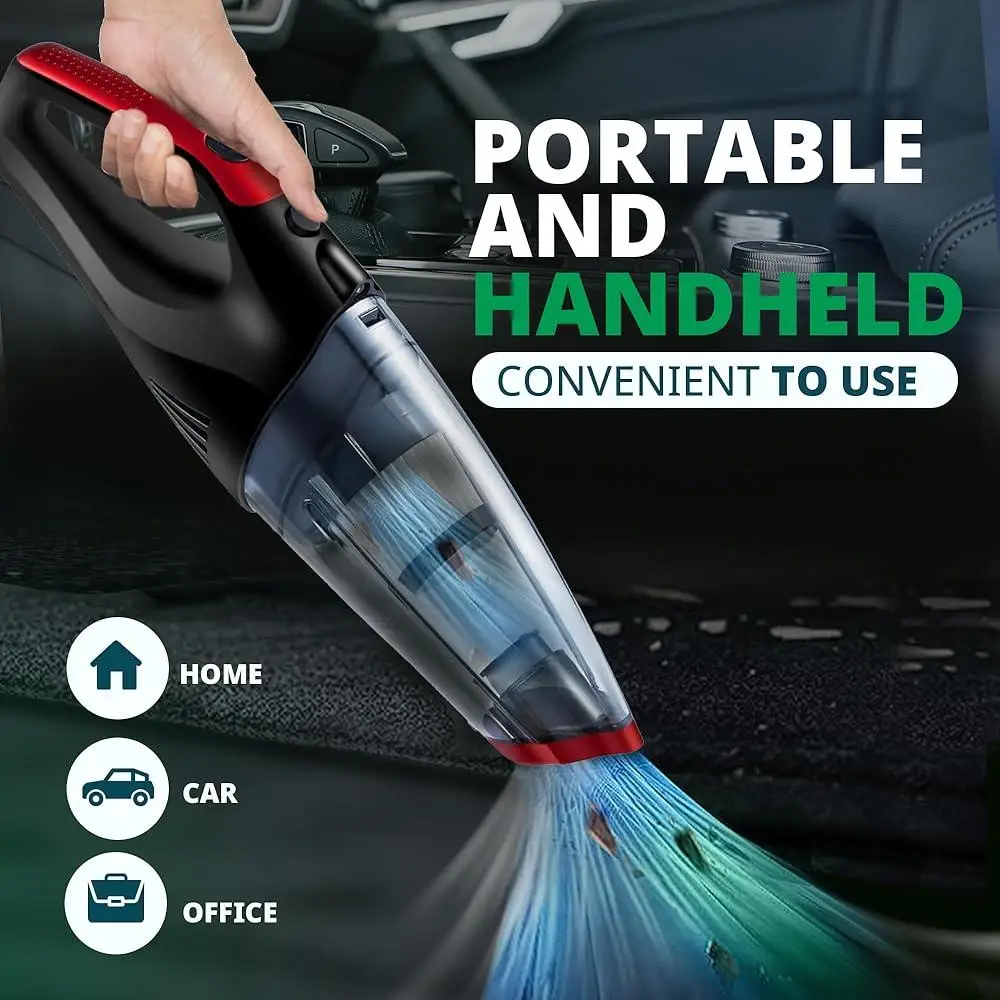 Pure Flower Cordless Car Vacuum Cleaner 6200PA High Suction Wireless Handheld Tool USB Quick Charge Multi-Functional Home Office