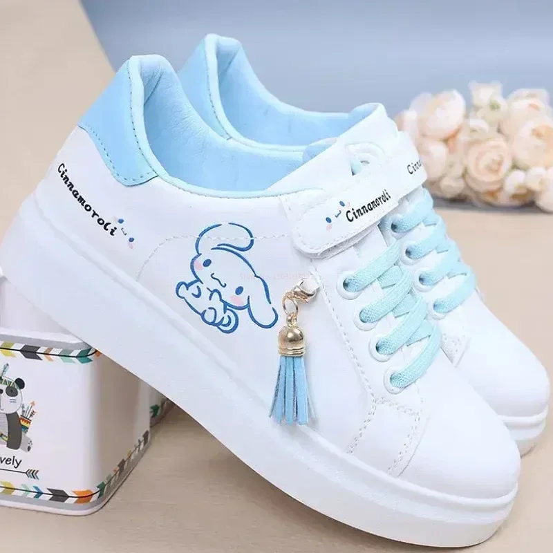 Miniso Sanrio Kuromi Cinnamoroll Children Shoes Girls Heart Cute Anime My Melody Sneakers Soft Bottom Anti-slip Kawaii Gifts