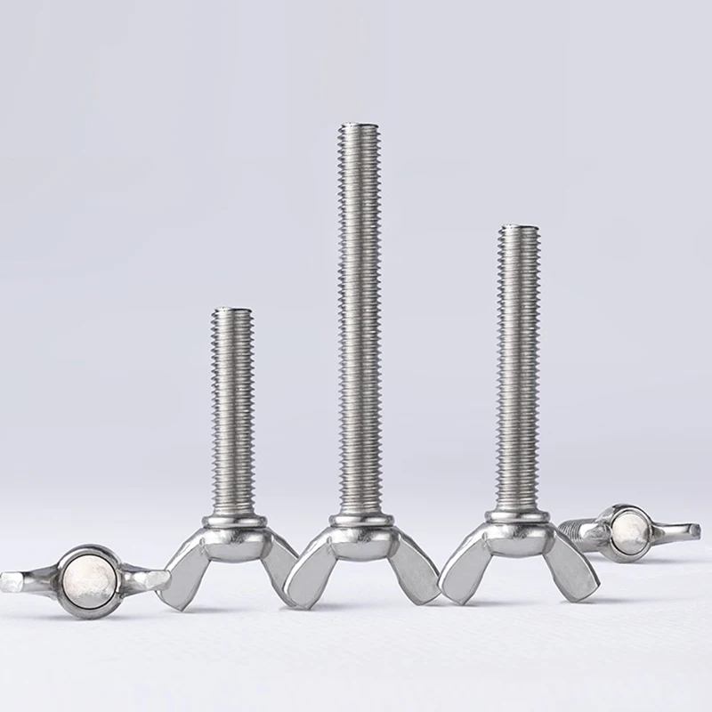 Butterfly Wing Bolts Thumb Screws M3 M4 M5 M6 M8 M10 M12, DIN316/201/304 Stainless Steel, Length 6-60mm, 100pcs