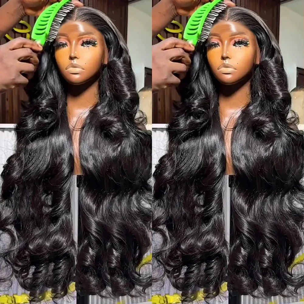 Raw Peruvian Body Wave 250% Density 40 42 inch 13x6 HD Lace Front Human Hair Wigs 13x4 Frontal Wigs Women Glueless Closure Wigs