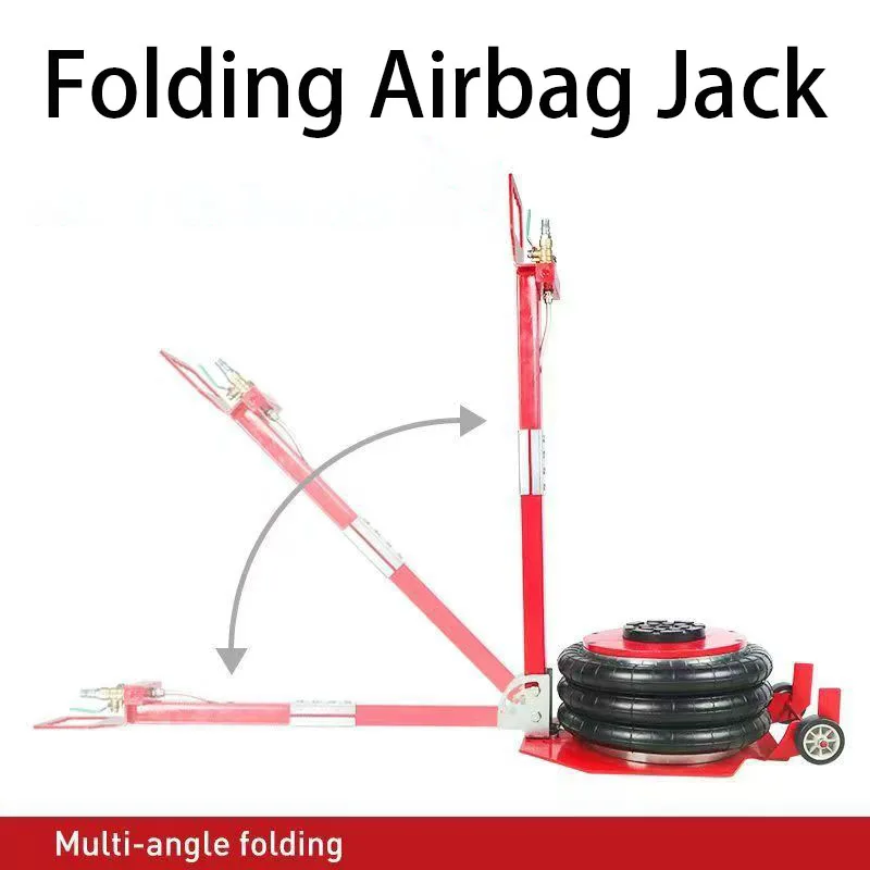 Folding Inflatable Jack 3 Ton/6600 lbs Triple Bag Air Jack Quick Lift Heavy Duty Car Repair Tire Change Car Dismantling Tools