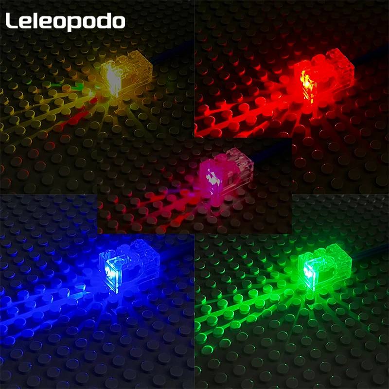 2025 New 1/2/5pcs MOC Colors 3x2 Dot LED Light with Battery Toys Accessories Light-Emitting DIY Compatible Building Blocks Kids
