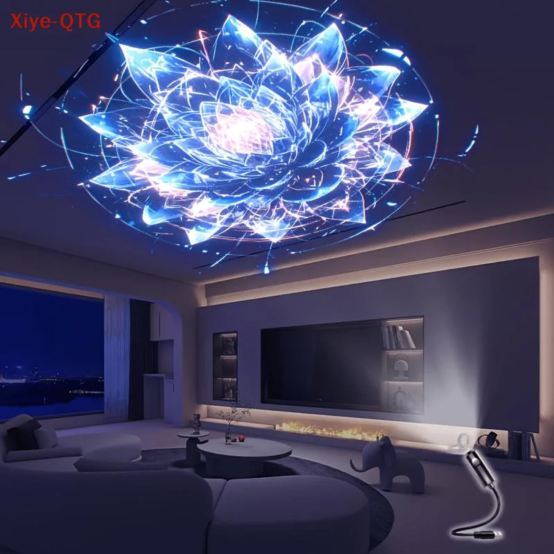 New Dreamy Starry Sky Mandala Decorative LED Projection Lamp With 3/6 Pcs Projection Patterns Ceiling Decorative Night Light