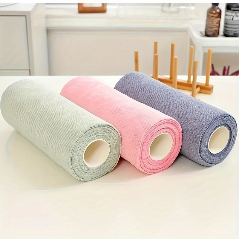 1 Roll Of Household Kitchen Dishwashing Towel Roll, Car Washing Towel Roll, Cloth, Absorbent And Dust-free Cleaning Cloth image 3