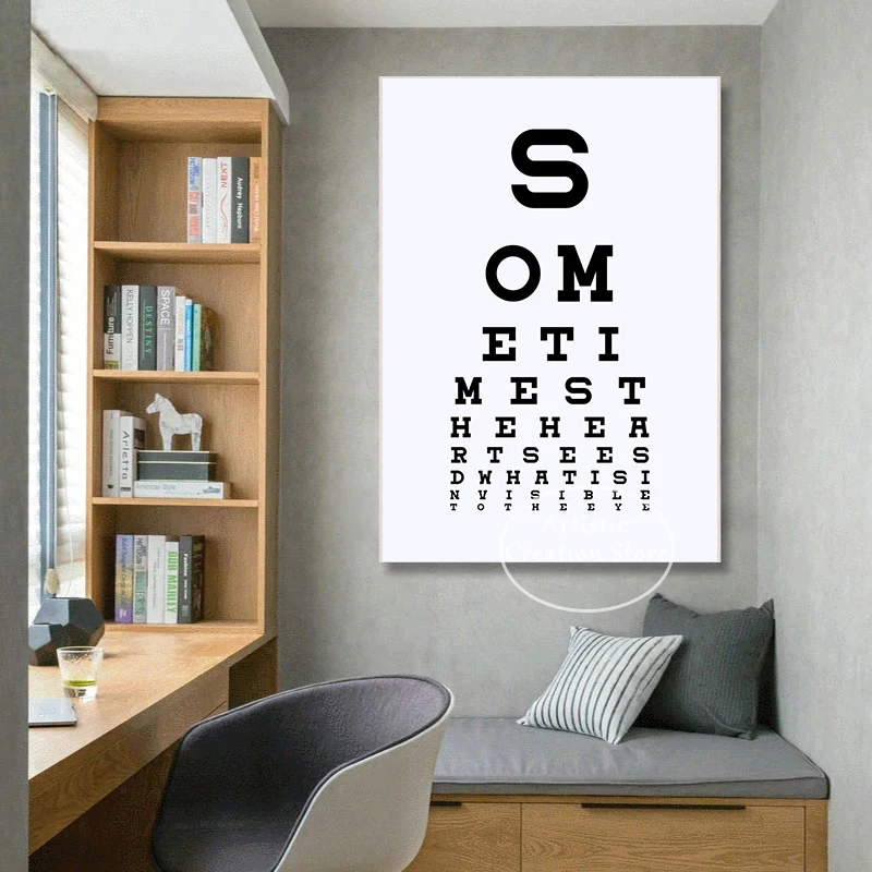 Tables Visual Acuity Eye Exam Chart Test Posters Prints Canvas Painting Wall Art Picture for Hospital Bedroom Nordic Home Decor