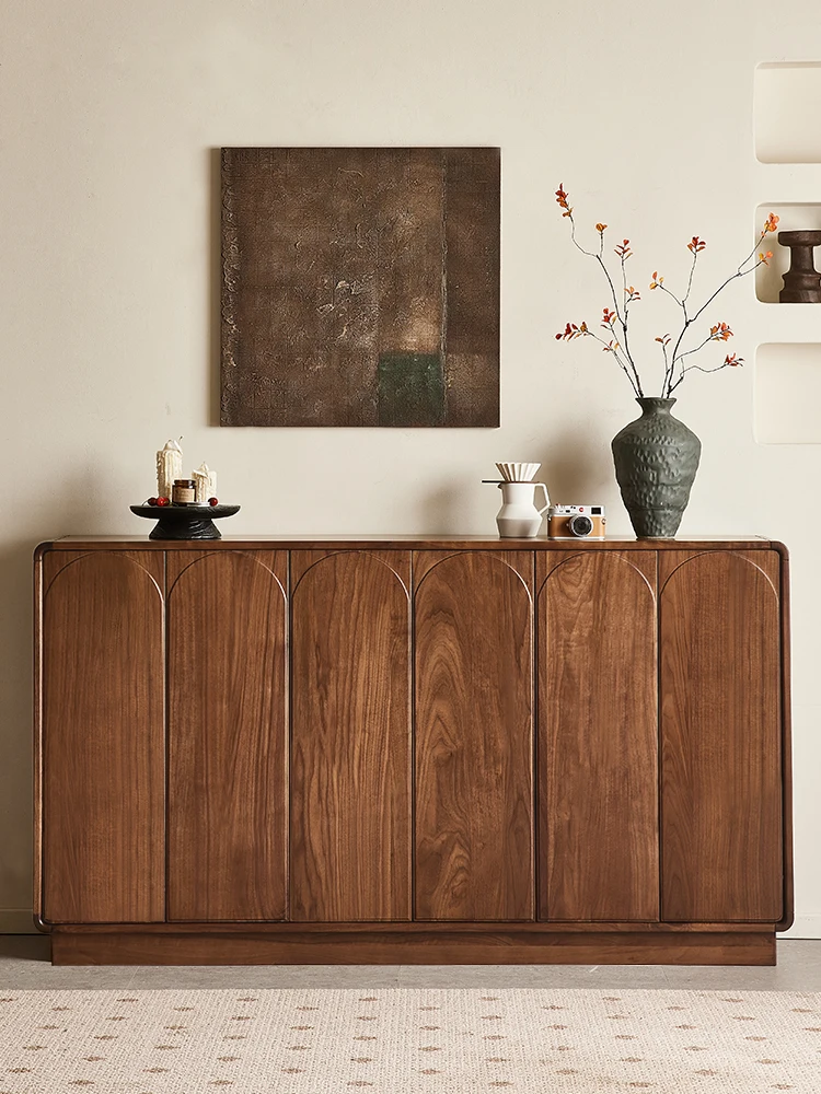Black walnut solid wood side cabinet household locker