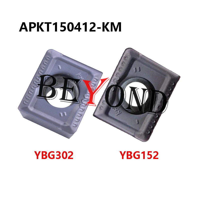 APKT150412-KM YBG152 APKT150412-KM YBG302 CNC Indexable Spiral Milling Tool Carbide Inserts APKT 150412 APK1504 For Cast Iron