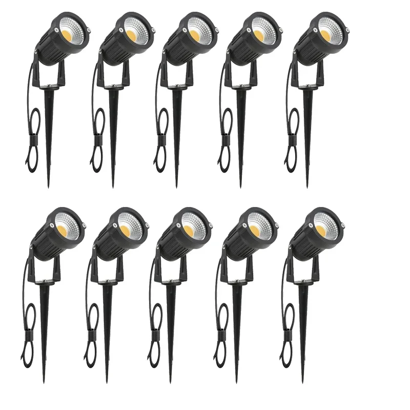 1 Meter Cable IP65 LED Landscape Spike Lamp 5W 10W Warm White Blue Spot Light for Garden Lawn AC DC12V24V 220V110V