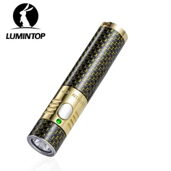 EDC LED Flashlight Carbon Fibre Outdoor Camping Lantern Fishing Light Rechargeable Lamp 800 Lumen High Power 14500/AA Torch DUKE