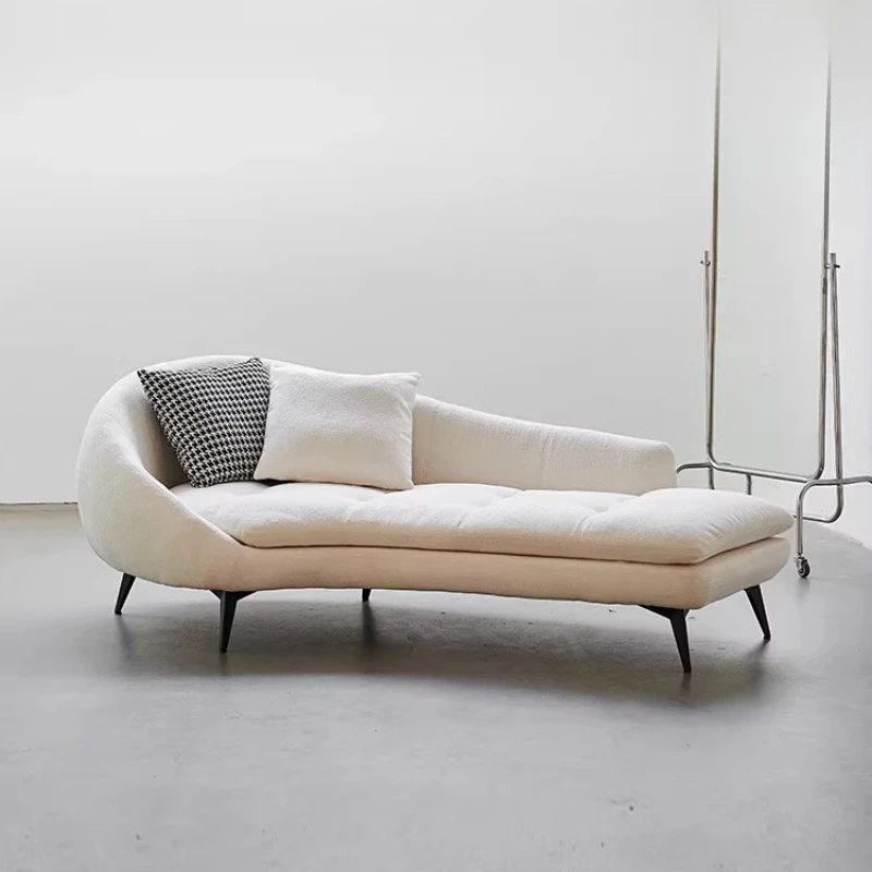 

Minimalist princess recliner villa large flat bedroom light luxury fabric curved sofa
