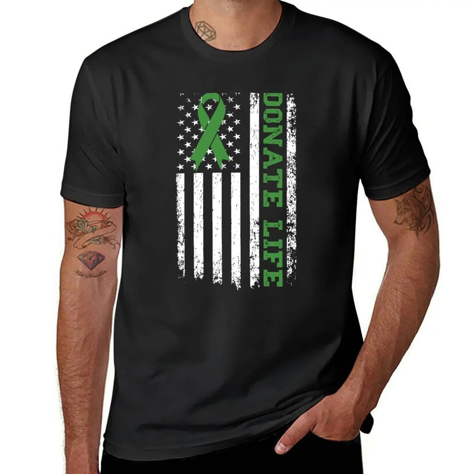 

Donate Life Month Green Ribbon Organ Donor T-Shirt Man t-shirt sweat Short sleeve tee mens fashion