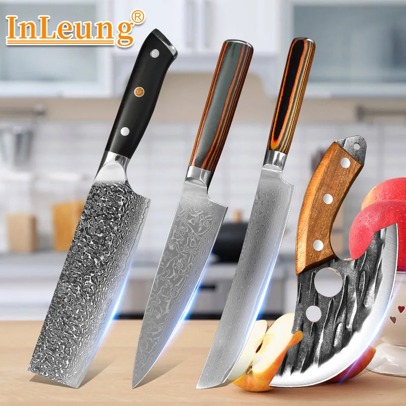 Damascus Steel Japanese Kitchen Slicer Sharp Butcher Boning Knife Forged Chef Knife for Cutting Meat Fruit Fish Kitchen Knives