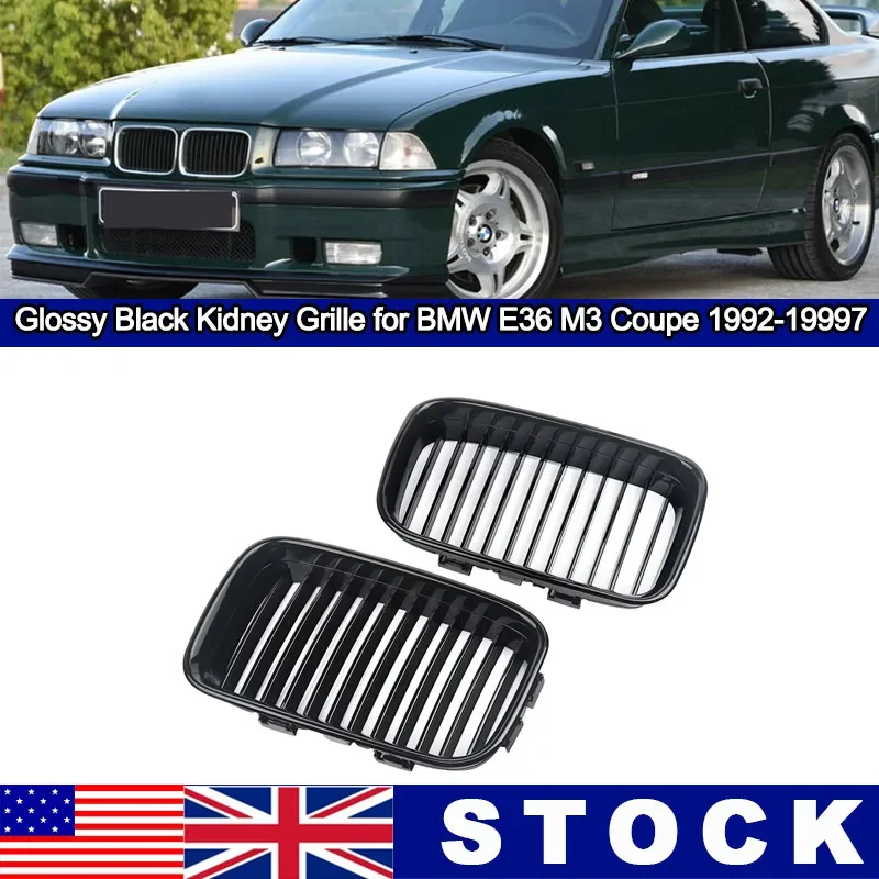 MagicKit For BMW E36 1992-1996 318i 325i Glossy Black Kidney Sport Hood Grill Grille