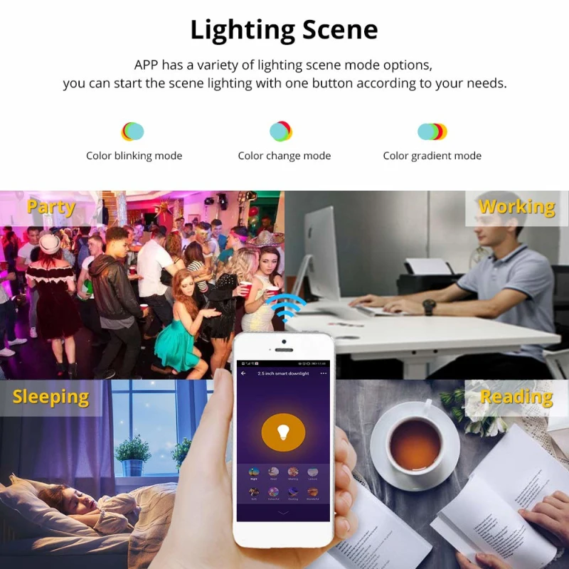 TUYA Wifi Smart GU10 Light Bulb RGB C+W 100-240V 5W LED Light Bulb APP Voice Control Work With Alexa Google Home Yandex Alice