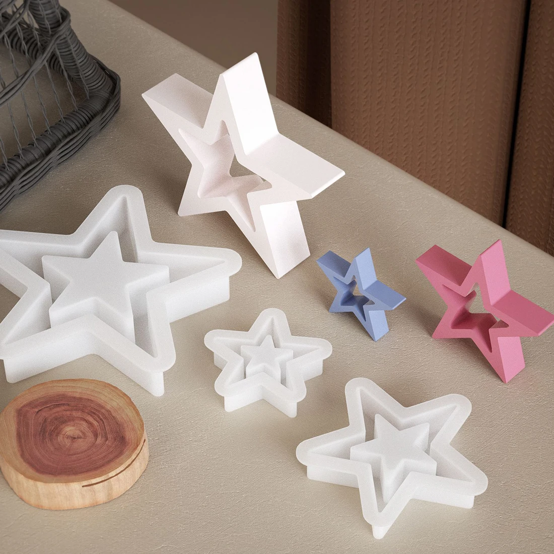 Hollow Star Silicone Mold Desktop Ornaments Silicone Mold Christmas Tree Decor Pendant Home Table Mold ﻿