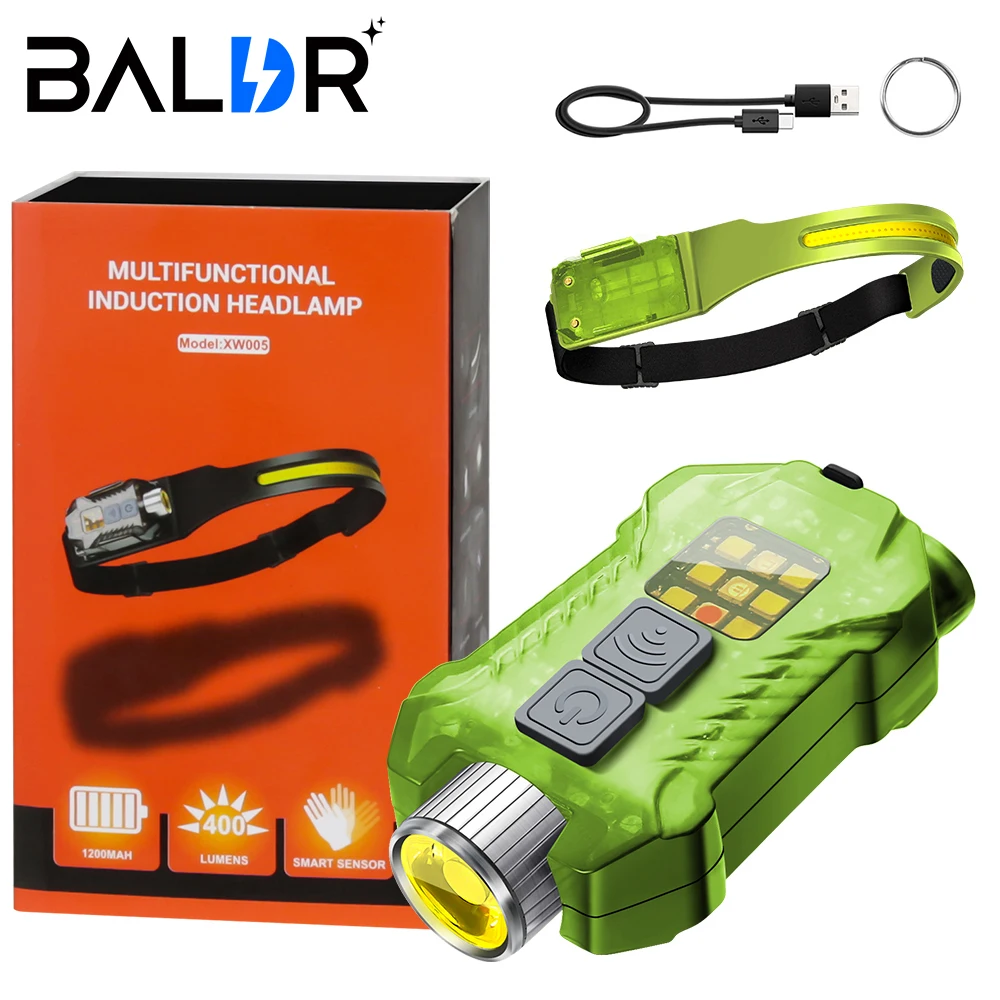 

BALDR XW005 LED Green Flashlight Rechargeable EDC Detachable Torch Work Light with Tail Magnet UV Light Fishing Camping Lantern