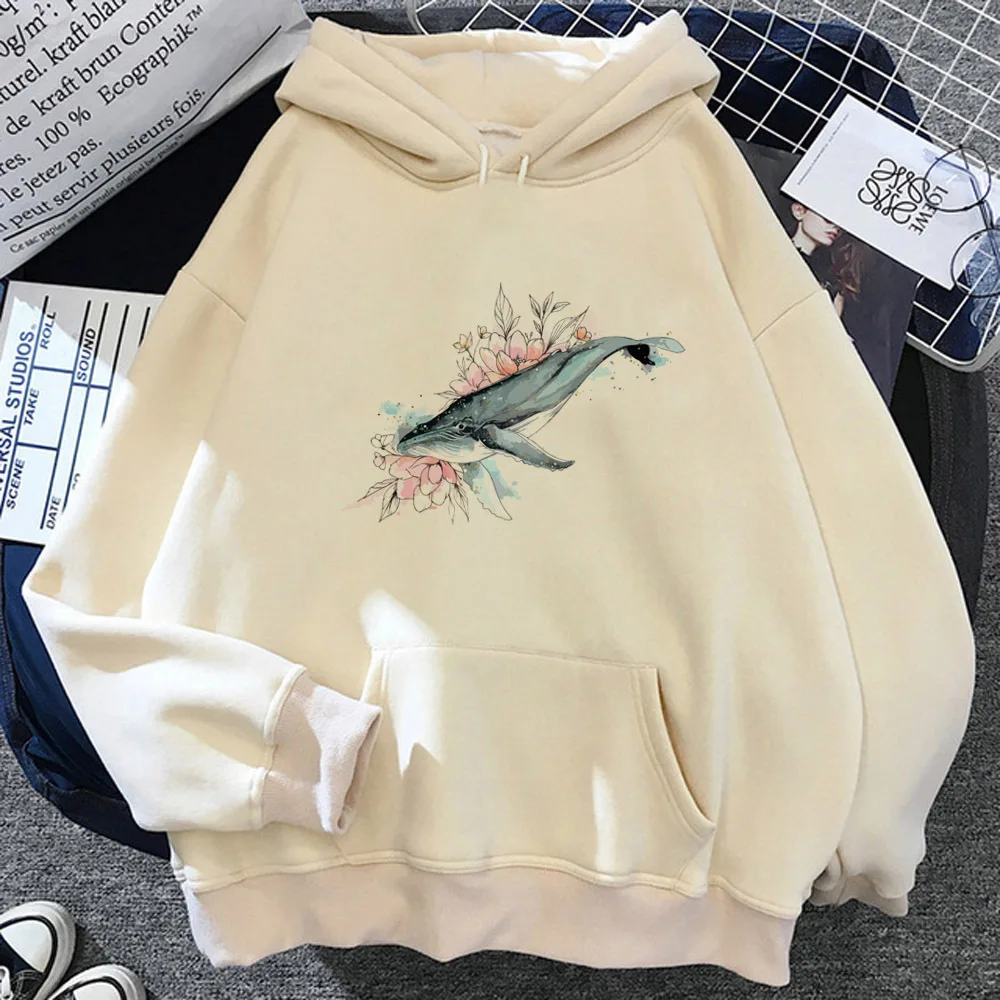 

Whale hoodies women aesthetic gothic Hooded Shirt pulls female 90s pulls