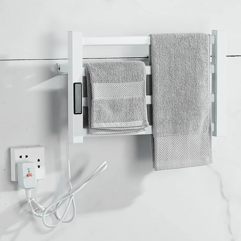 Electric heating towel rack bathroom accessorie thermostatic with Time amptemperature drying bath towel rack Hole-free installat