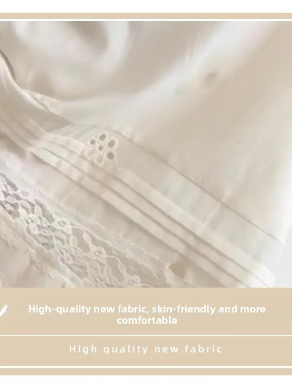 Ele-pantalones de hadas ligeros bordados para mujer, pantalón informal, holgado, de pierna recta, de cintura alta, para ir al trabajo en verano