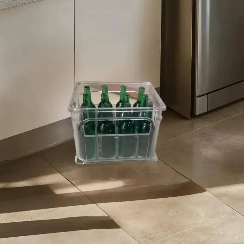 1/12 Puppenhaus Miniatur-Küchenspielzeugset; 4-teilige transparente Getränke-Aufbewahrungskörbe; Bier-/Kaffeehalter, Modell, Puppenhaus-Dekoration