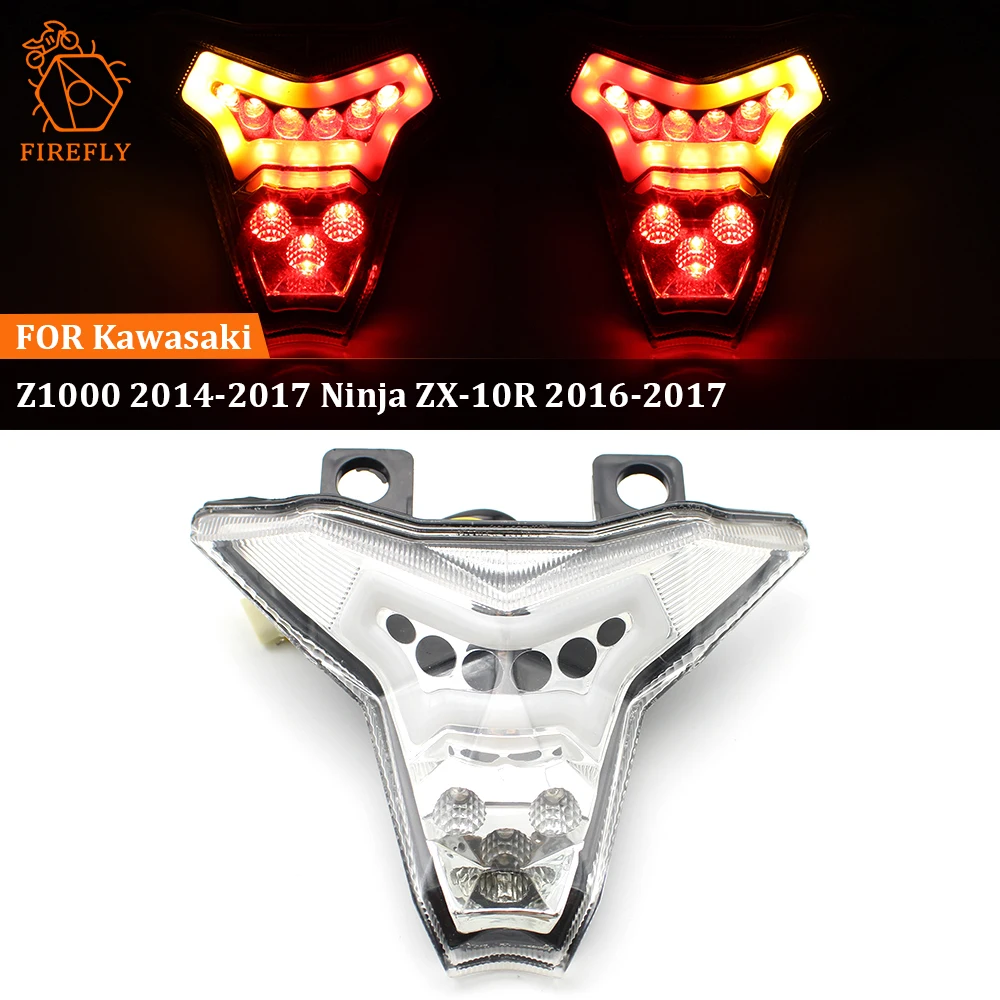 

For KAWASAKI Z1000 2014-2017 Ninja ZX 10R 2016-2017 Motorcycle Rear Tail Light Turn signal Blinker Lamp Integrated Brake