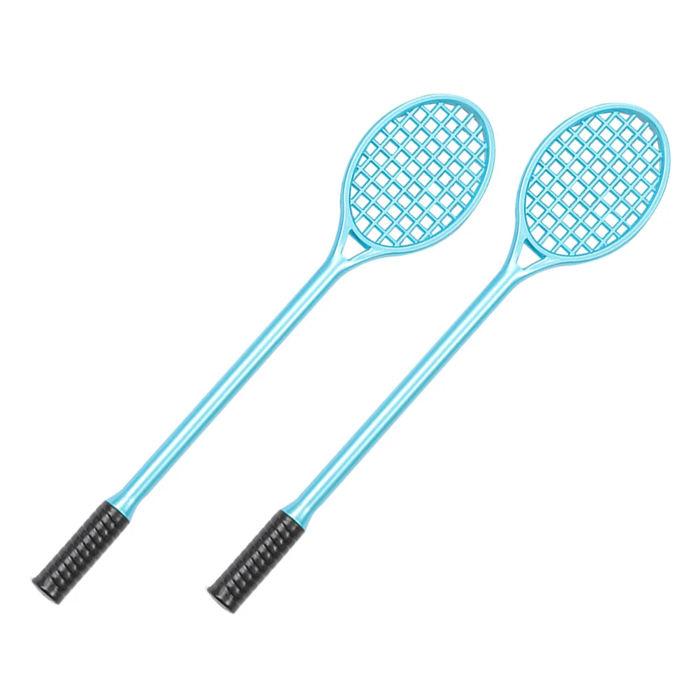 2 قطعة أقلام جل مضرب كروي أسود أزرق طرف رفيع قلم كتابة لطلاب المكاتب المدرسية أدوات مكتبية جديدة لحفلات التنس #1