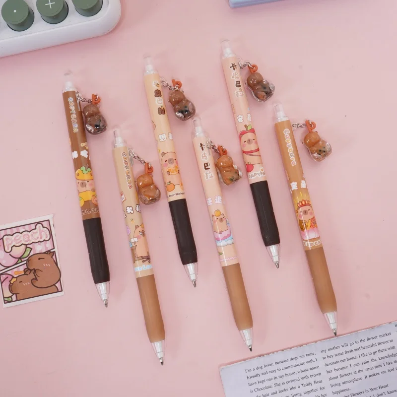 

36 pcs/lot Kawaii Capybara Pendant Mechanical Pencil Cute 0.5mm Drawing Writing Automatic Pen School Office Supplies
