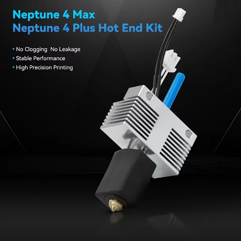 For ELEGOO Neptune 4 Plus Max Hotend Kit Brass 24V 80W Thermistor Heating Block High Speed Extruder Head 3D Printer Accessories