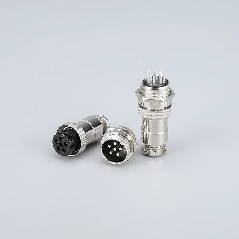5/20Set GX12 Nut Aviation Aviator Plug Socket Male and Female Docking Circular Waterproof Connector Cable Fixing 2 3 4 5 6 7 Pin