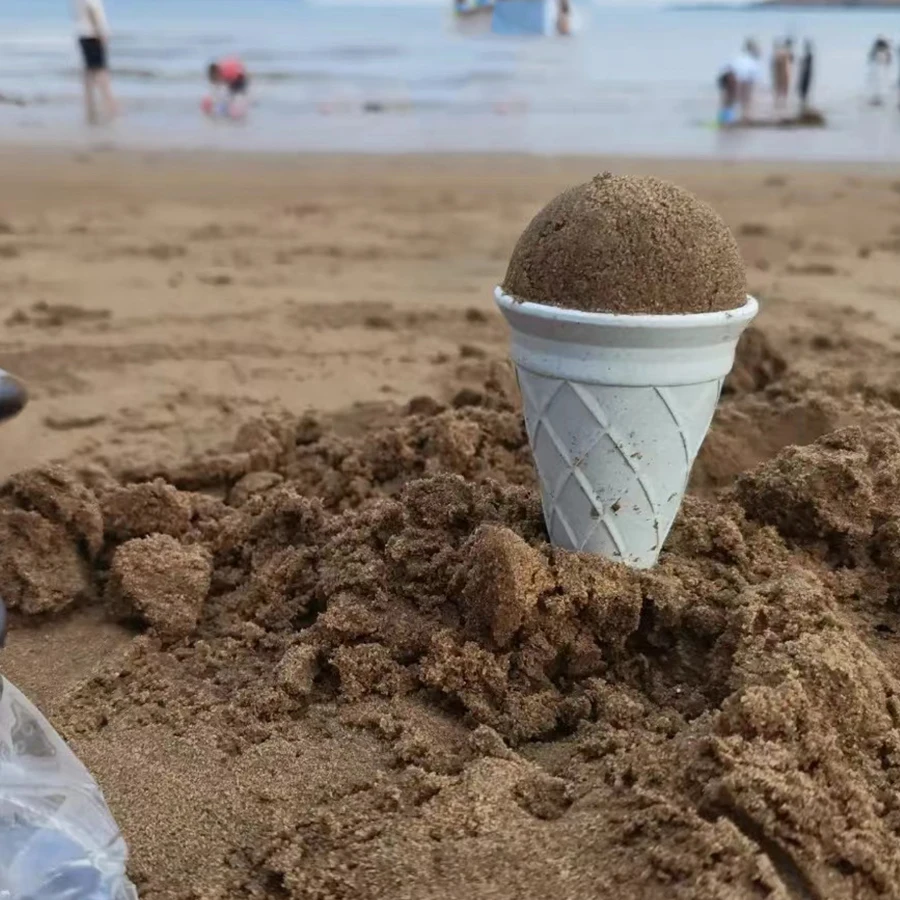 مجموعة من القالب البلاستيكي الأصفر للآيس كريم ، الآيس كريم ، الآيس كريم ، الآيس كريم ، الكأس ، لعبة الشاطئ ، 4 قطع #4