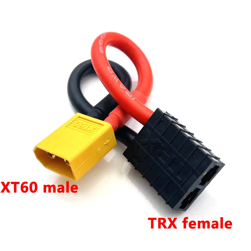 1pcs 10CM XT30 XT60 XT90 EC3 EC5 MPX TRX XT150 T Plug Female to Male Adapter Connectors 10 12 14 16Awg 10cm for RC Lipo Battery